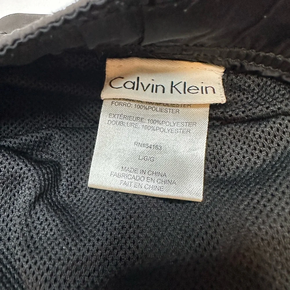 CALVIN KLEIN Men's Swim Trunks Large Mesh Lined Drawstring‎ Waist Brown Black